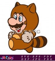 Mario Character Design Raccoon Power Up SVG