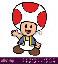 Toad Cartoon Character In Blue Outfit Super SVG