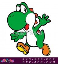 Yoshi Green Dinosaur Character Super Mario SVG