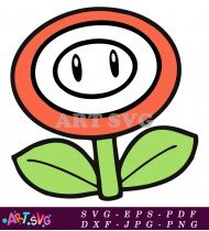 Super Mario Bros Red Flower Character Design SVG