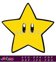 Yellow Star Super Mario Bros Power Up SVG