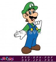 Super Mario Bros Luigi Cartoon Character SVG 2