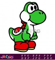 Yoshi Green Dinosaur From Super Mario Bros SVG