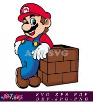 Super Mario Bros Character In Blue Jeans SVG