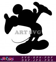 Mickey Mouse Silhouette Cartoon Character Pose SVG 1