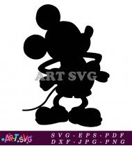 Mickey Mouse Silhouette Classic Cartoon Design SVG