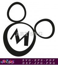 Mickey Mouse Ears Cartoon Design With M SVG