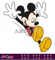 Mickey Mouse Cartoon Character Jumping Design SVG