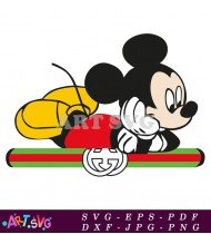 Mickey Mouse Cartoon Character Holding Gucci Bag SVG