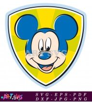 Mickey Mouse Cartoon Character Smiling Face Icon SVG