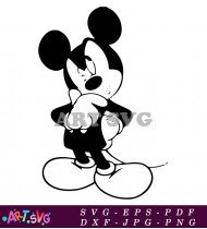 Mickey Mouse Cartoon Character Illustration Design SVG