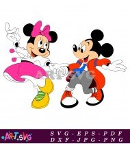 Mickey Mouse And Minnie Mouse Cartoon Characters SVG