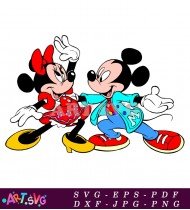 Mickey Mouse Minnie Mouse Dancing Together SVG