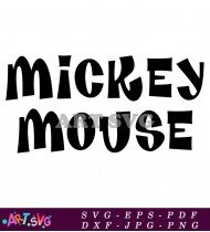 Mickey Mouse Name Logo Design Graphic SVG