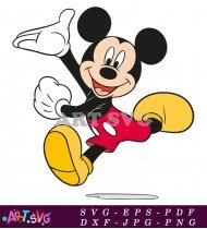 Mickey Mouse Cartoon Character Black White Outline SVG 2