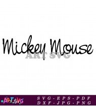 Mickey Mouse Logo Black White Hand Drawn Style SVG 5