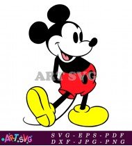 Mickey Mouse Cartoon Black White Image Free SVG 1