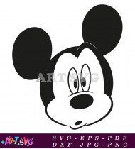 Mickey Mouse Cartoon Vector Illustration Black SVG 2