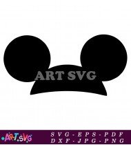 Mickey Mouse Head Silhouette Vector Clipart SVG 1