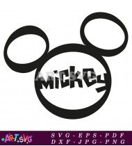 Mickey Mouse Circle Logo Vector Clipart SVG