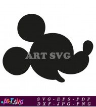 Mickey Mouse Head Silhouette Vector Clipart SVG 2