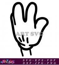 Cartoon Mouse Hand Drawing in Black SVG