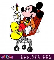 Mickey Mouse Cartoon Character With Pencil SVG