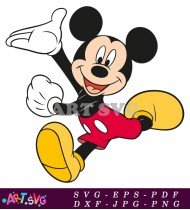 Mickey Mouse Cartoon Character Clipart Vector SVG 2