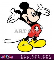 Classic Cartoon Mickey Mouse in Red Shorts SVG