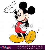 Happy Mickey Mouse with Big Yellow Shoes SVG