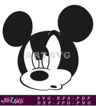 Mickey Mouse Head with Big Black Ears SVG