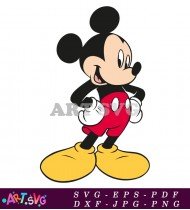 Happy Mickey Mouse Waving His Hand SVG