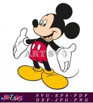 Cartoon Mickey Mouse Smiling with Big Shoes SVG