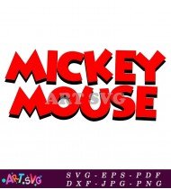 Mickey Mouse Logo Cartoon Character Text SVG