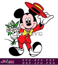 Cartoon Mickey Mouse Design With Red Suit SVG