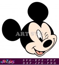 Mickey Mouse Black White Cartoon Design SVG