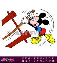 Mickey Mouse Playing With Wooden Sticks SVG