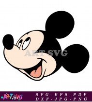 Cartoon Mickey Mouse Character Head Smile SVG