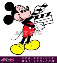 Mickey Mouse Holding Film Clapper Board SVG