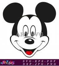 Cute Mickey Mouse Cartoon Head Image SVG