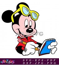 Mickey Mouse Reading Comic Book SVG