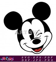 Happy Mickey Mouse Character Head Image SVG