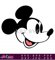 Simple Cartoon Mickey Mouse Smiling Happy SVG 1