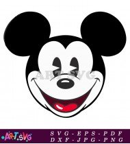 Cartoon Character Simple Mickey Mouse Grinning SVG 1