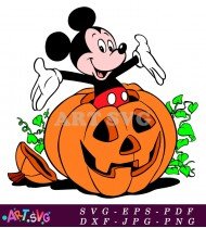 Mickey Mouse Cartoon Character In Pumpkin SVG