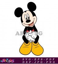 Mickey Mouse Cartoon Character Looking Shy SVG