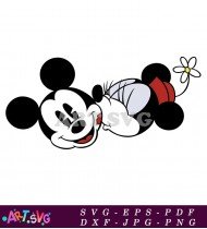 Mickey Mouse Cartoon Character Sleeping Happy SVG