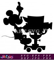 Mickey Mouse Cameraman Cartoon Black And White SVG