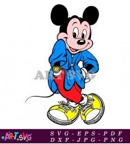 Mickey Mouse Cartoon Character Blue Jacket SVG