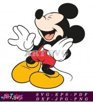 Mickey Mouse Cartoon Character Smiling Cheerful SVG 1